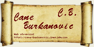 Cane Burkanović vizit kartica